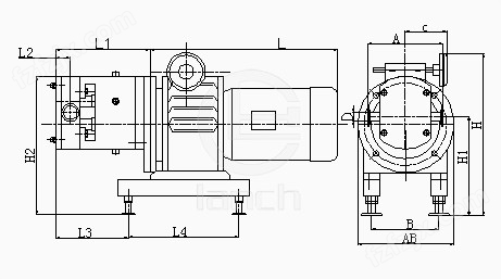 TRA移动式凸轮转子万用输送泵 安装尺寸